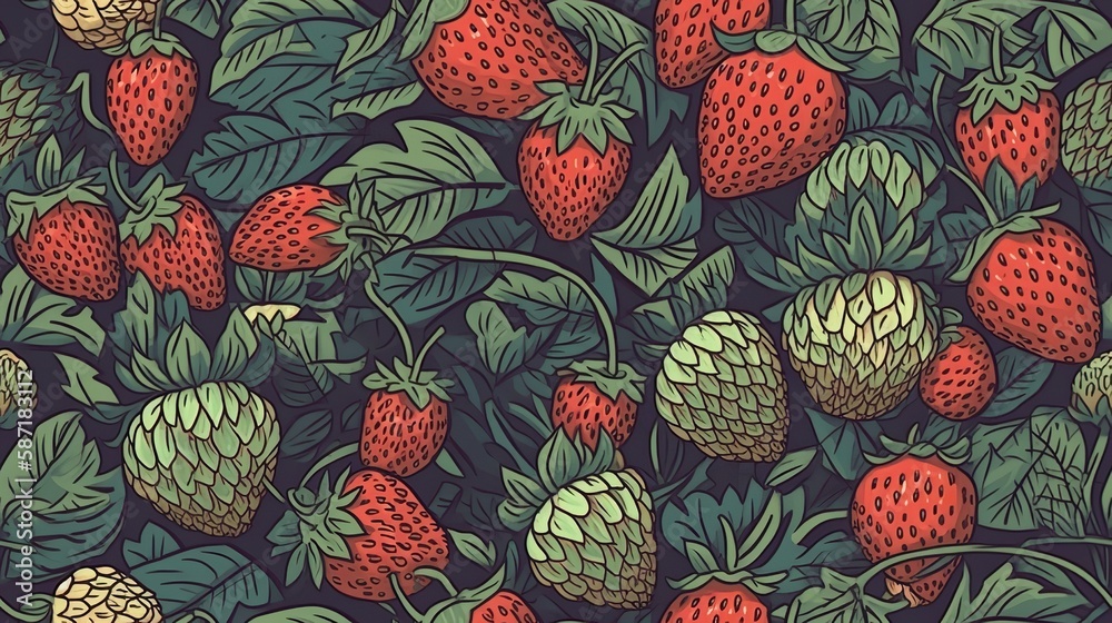 Strawberries Pattern Strawberries Pattern