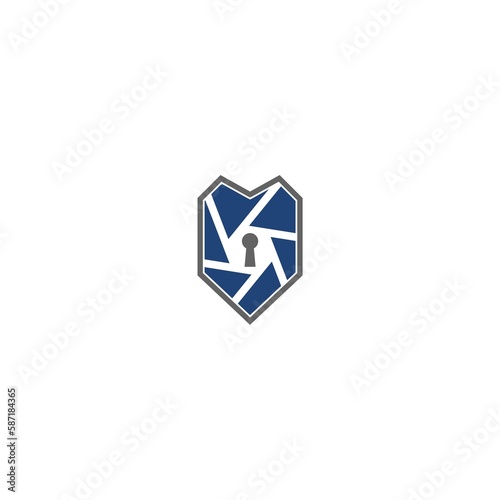Free Download Security Camera with Shield icon isolated on white background - GFXLoad