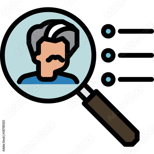 mustache man line filled icon