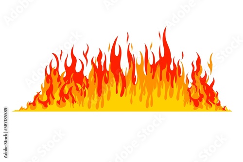 fire and flames on white background