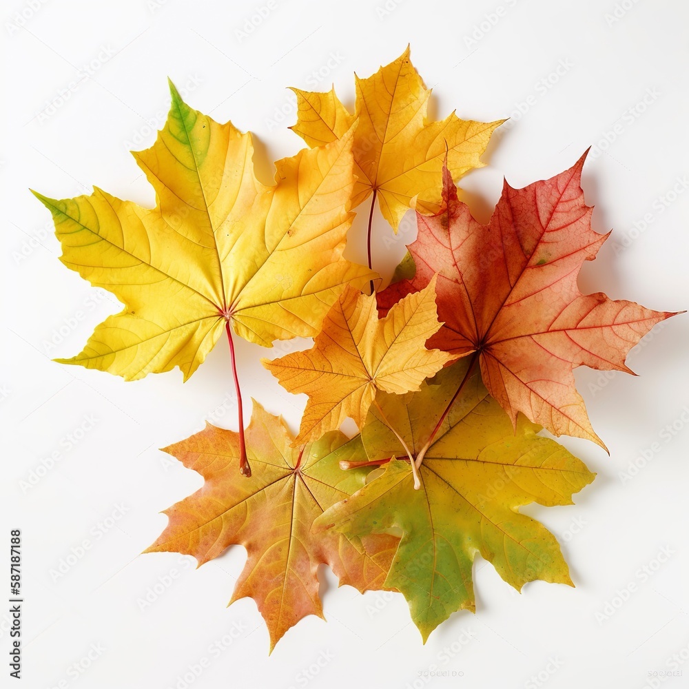 autumn leaves isolated on white. autumn leaves isolated on white.
