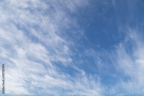 White clouds on the blue sky