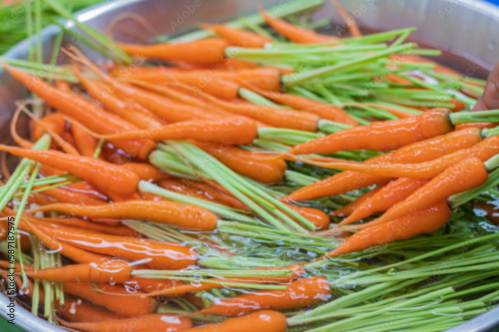Blurred freshly carrots in organic vegetable garden. Blurred freshly carrots in organic vegetable garden.
