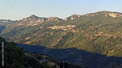 Landscape of two Sardinian villages in the mountains