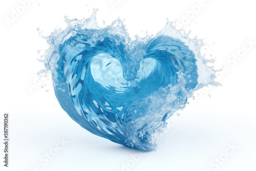 Blue Heart The Wave. Generative AI
