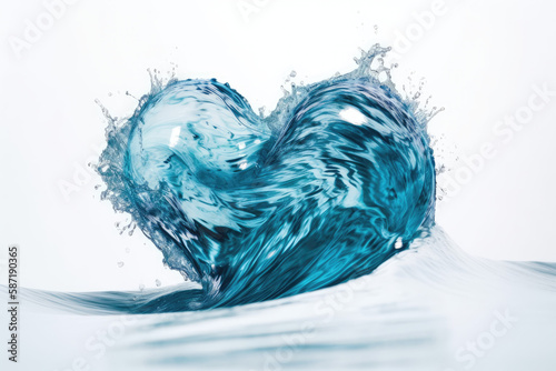 Blue Heart The Wave. Generative AI