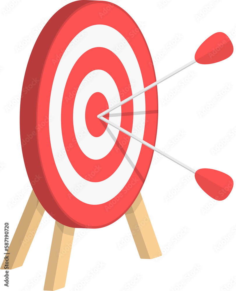 Red target with two arrows, two steps or options infographics Red target with two arrows, two steps or options infographics