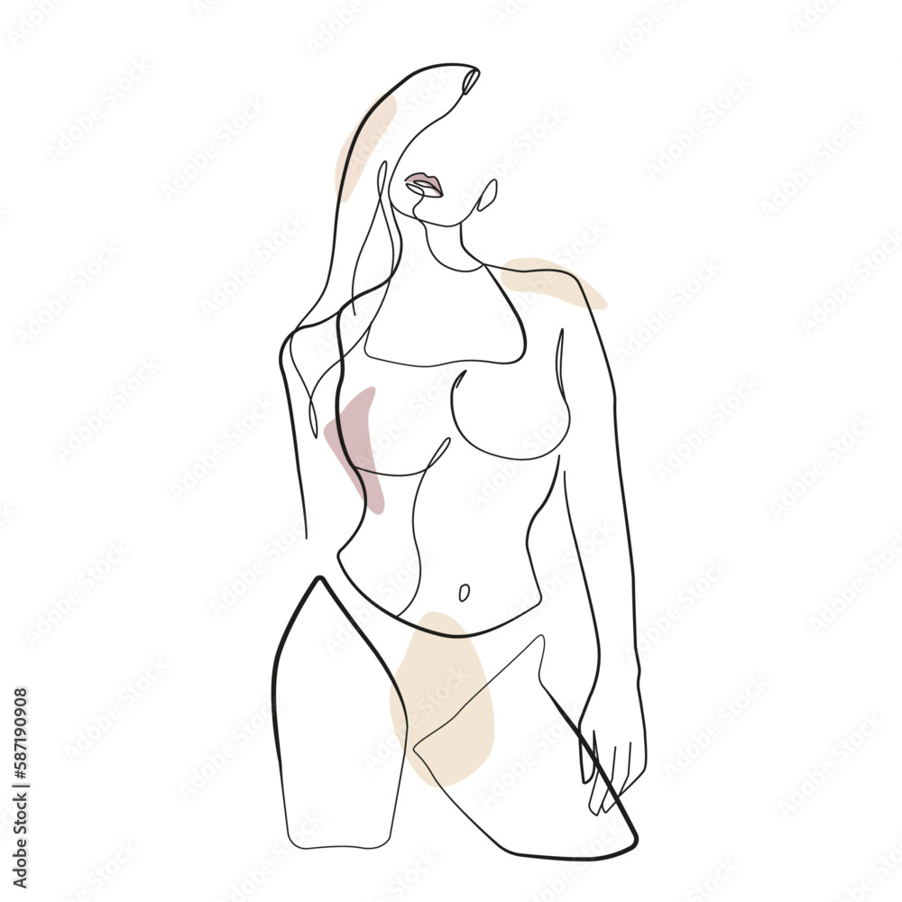 Modern Trendy Line Art Drawing of Woman Body. Female Figure Line Art Vector Illustration for Wall Decor, Spa, T-shirt, Print, Poster. Female Body Creative Drawing in Modern Linear Style Modern Trendy Line Art Drawing of Woman Body. Female Figure Line Art Vector Illustration for Wall Decor, Spa, T-shirt, Print, Poster. Female Body Creative Drawing in Modern Linear Style