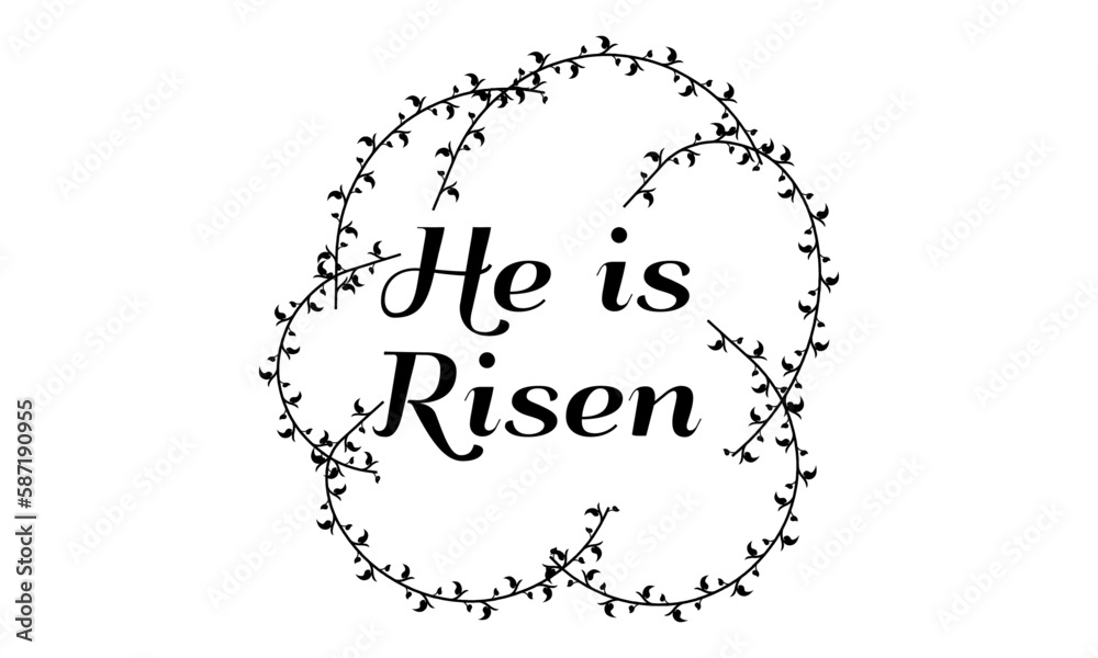 Hand drawn He is Risen indeed calligraphy lettering vector Easter text. Jesus illustration Greeting Card. Hand drawn He is Risen indeed calligraphy lettering vector Easter text. Jesus illustration Greeting Card.