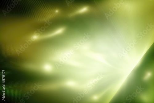 Defocused Olive Green Background With Rays From The Corner Of The Prism Light. Generative AI