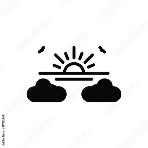 Black solid icon for evening 