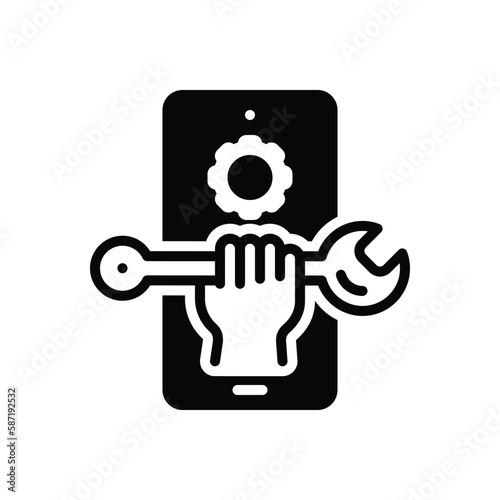 Black solid icon for repairs 