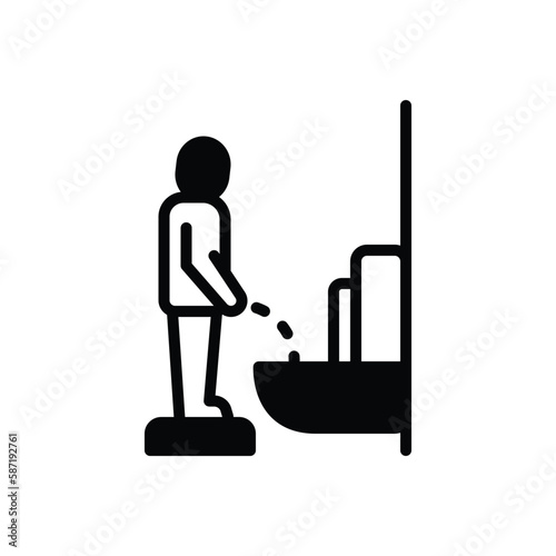 Black solid icon for peeing 