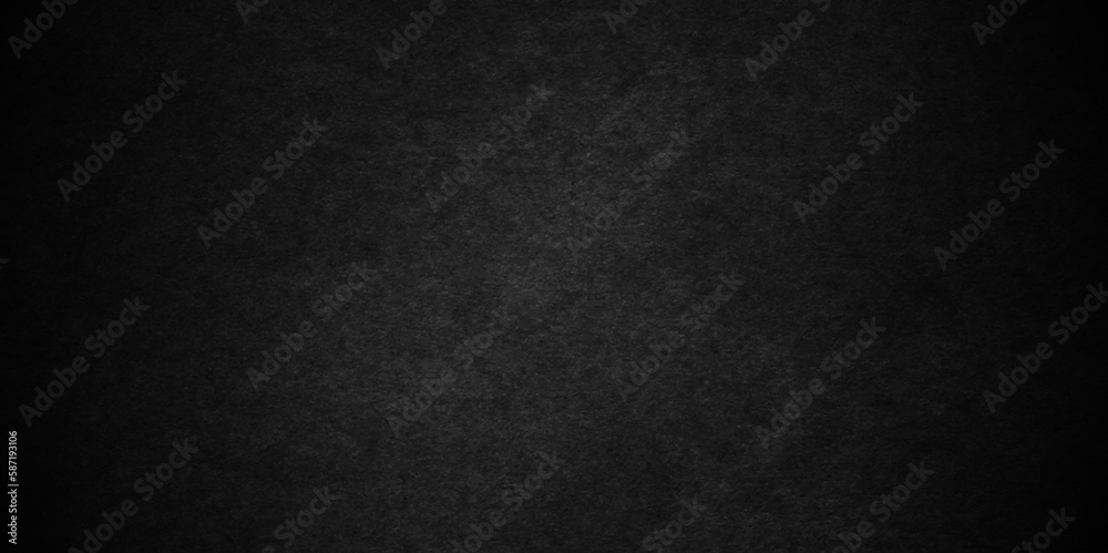 Old dark black grunge wall texture cement dark black gray backdrop background. dark black background texture with black vignette in old vintage textured border design.	