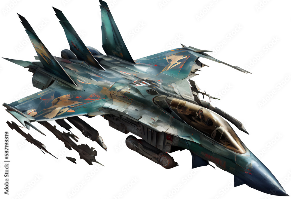 Fighter jet in attack during the war in the sky, with transparent background. WWIII, Third World World, Air Combat concept. Generative AI Technology Fighter jet in attack during the war in the sky, with transparent background. WWIII, Third World World, Air Combat concept. Generative AI Technology