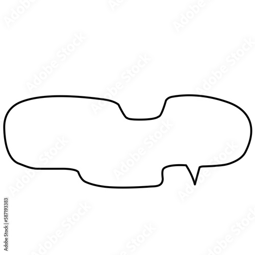 Spech bubble ouline black color illustration