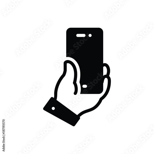 Black solid icon for mobile  