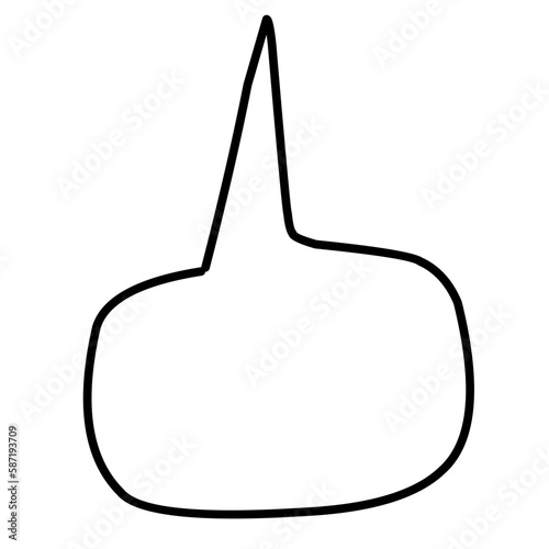 Spech bubble ouline black color illustration
