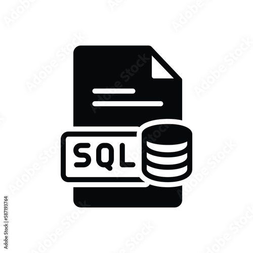 Black solid icon for sql file 