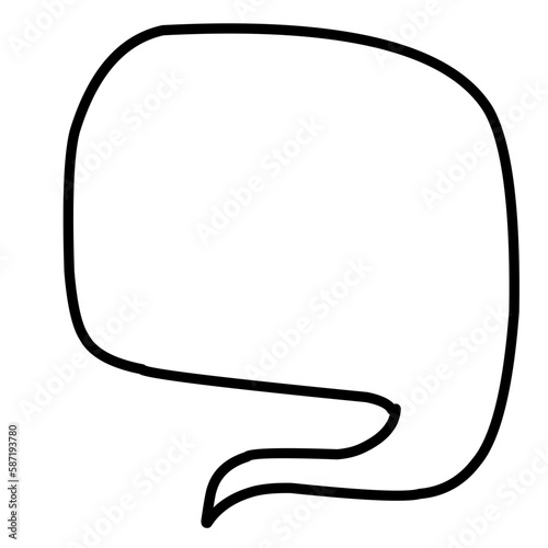 Spech bubble ouline black color illustration