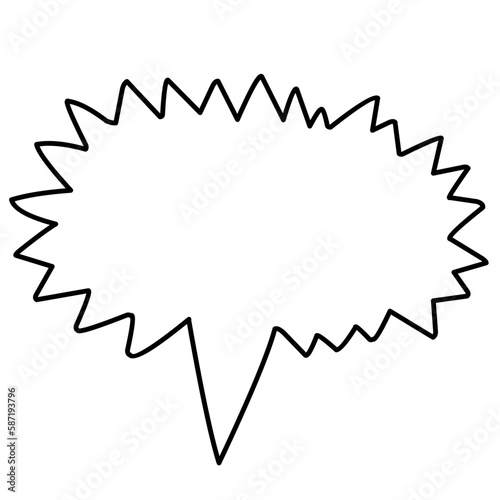 Spech bubble ouline black color illustration