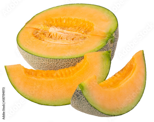 cantaloupe melon isolated on a transparent background photo