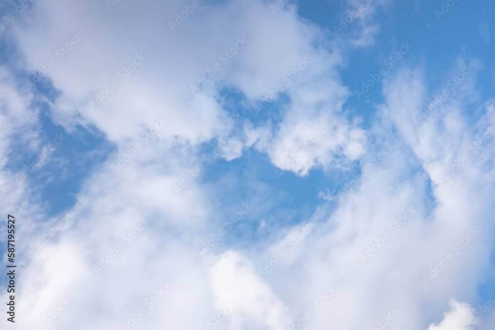 Blue sky with white clouds.