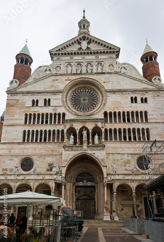 Cremona, Italy - September 7, 2022: Cathedral of Cremona or Cathedral of Santa Maria Assunta , Lombardy, Italy.