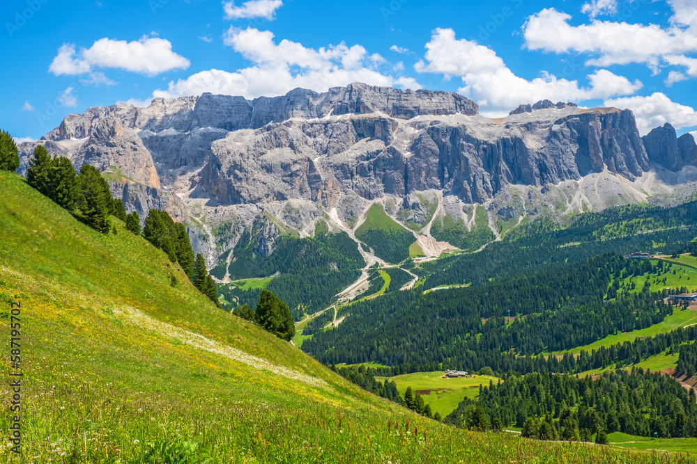 Dolomites mountains view at summer