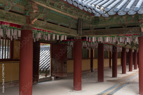 Bulguksa Temple , Buddhist temple since Silla kingdom during winter morning at Gyeongju , South Korea : 10 February 2023