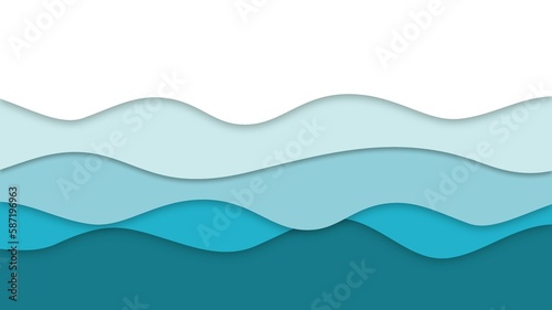 Geometric Wave Papercut Background