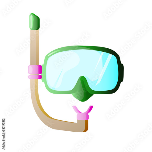 Snorkeling mask icon. Cartoon illustration of diving mask vector icon for web design
