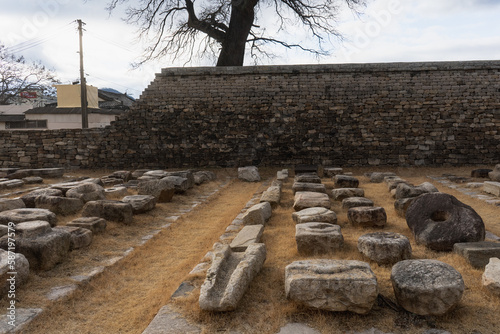 Gyeongju Eupseong Ruins and Fortress during winter afternoon at Gyeongju , South Korea : 10 February 2023 photo