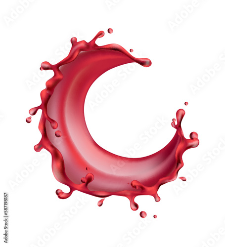 Realistic Wine Splash