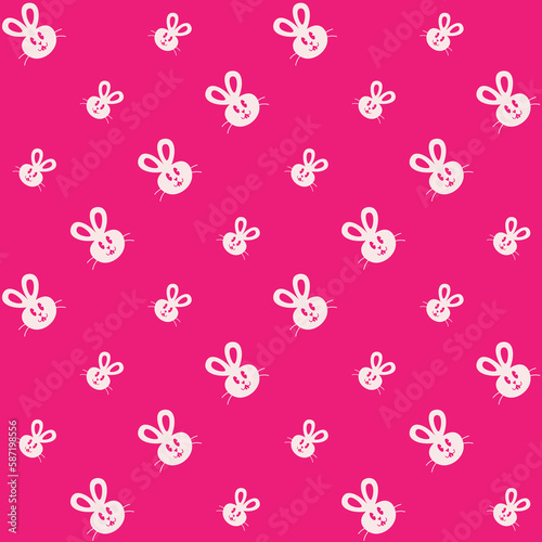 Cute Bunny Vector Seamless Pattern