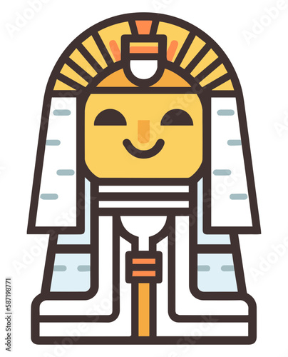 egyptian pharaoh icon cute cartoon