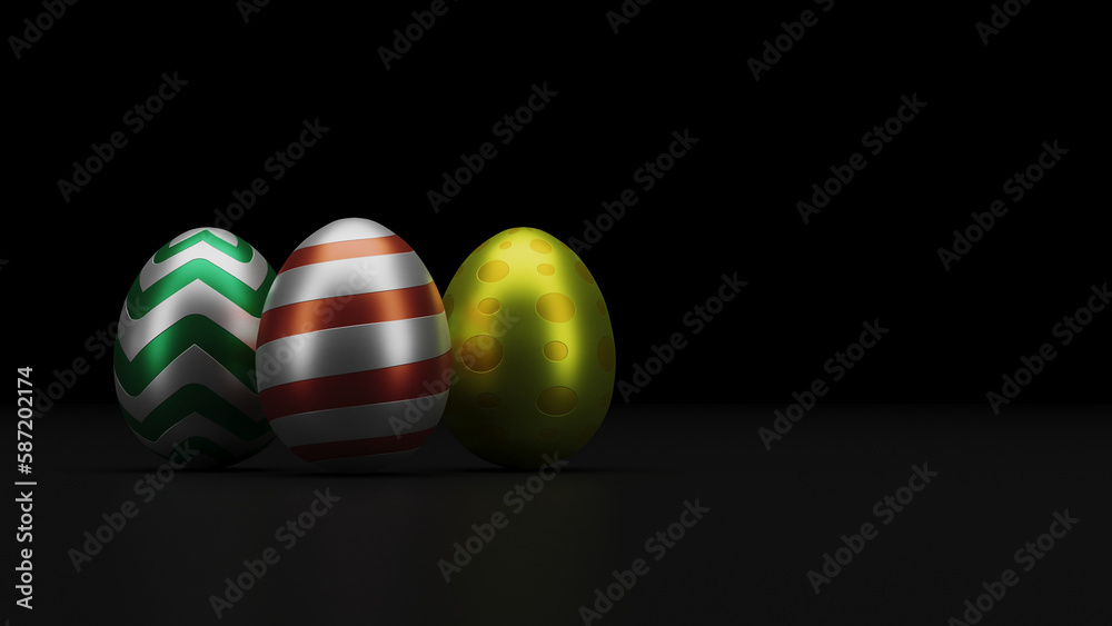 3D realistic Golden Easter Egg, shiny, golden, Easter eggs isolated on white background 3D realistic Golden Easter Egg, shiny, golden, Easter eggs isolated on white background