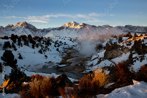 Hot creek at Dawn in the Eastern Sierra photo