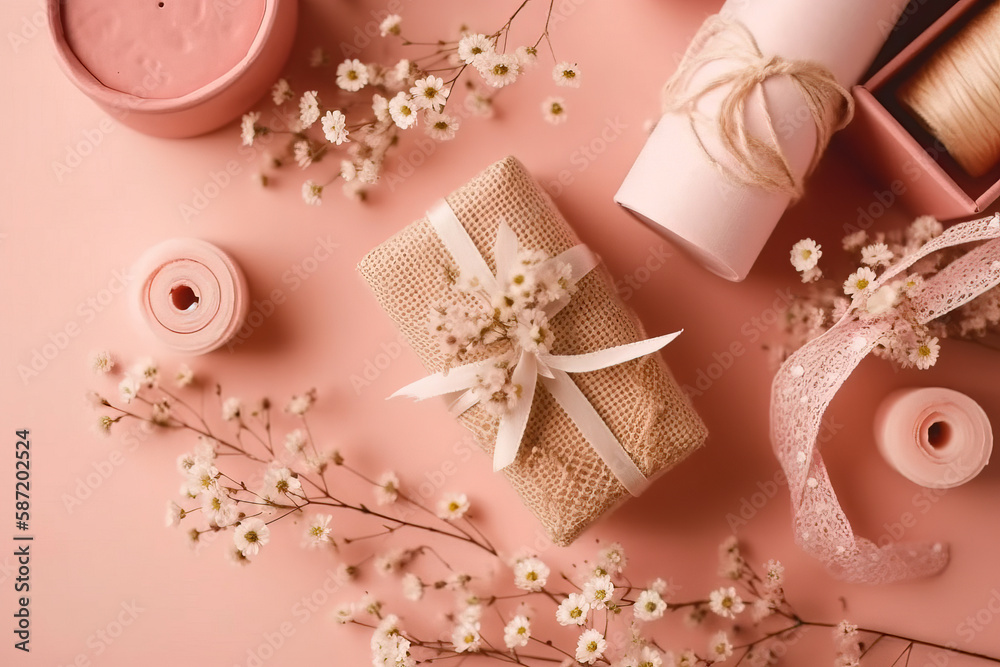 gift box with ribbon, Valentine gift box with ribbon, Valentine