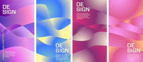 abstract gradient full color background set