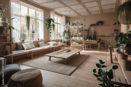 Modern living room. Generative AI. © Arc