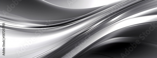 abstract silver flow background, generative ai, digital illustration.