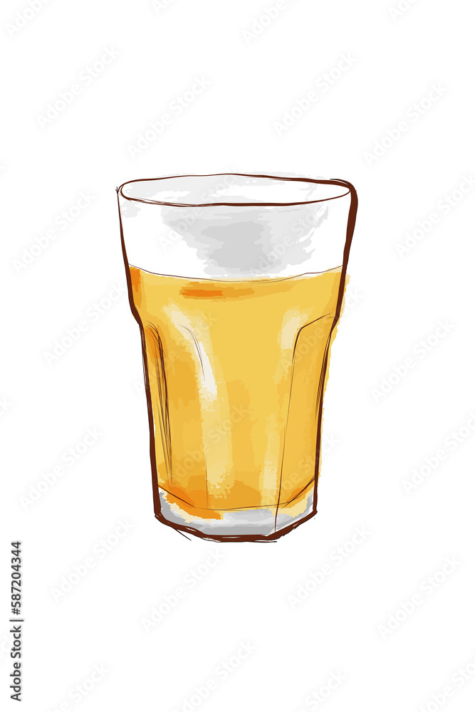 ビールの手書き油彩風透過イラスト ビールの手書き油彩風透過イラスト