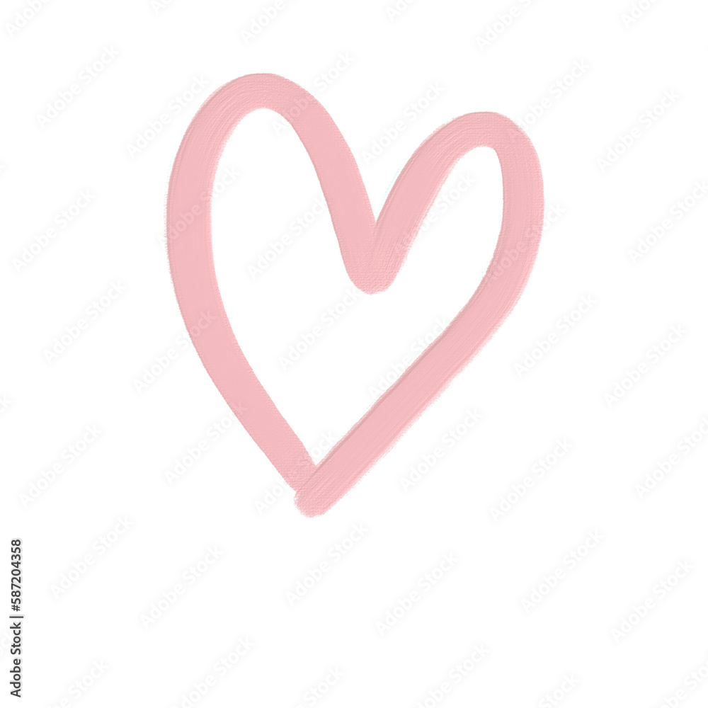 pink pastel acrylic element_heart 