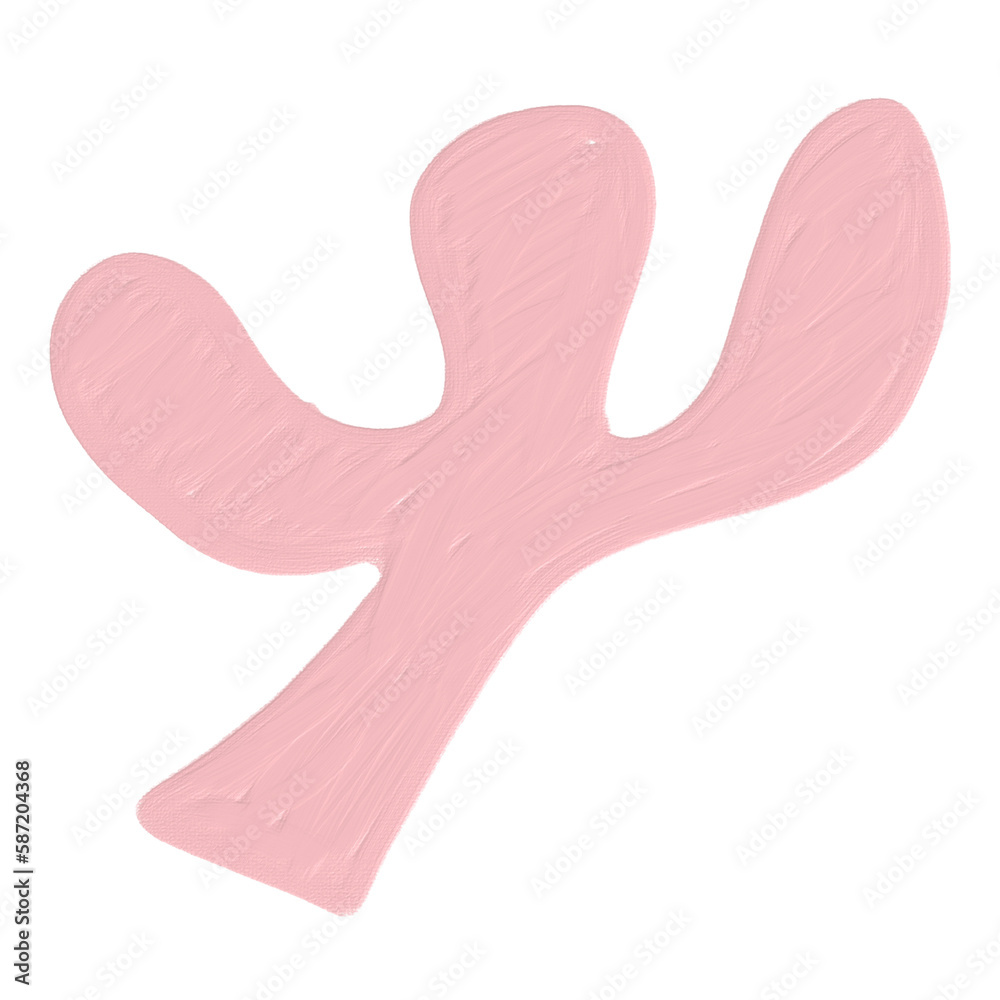 pink pastel acrylic element_full coral shape pink pastel acrylic element_full coral shape