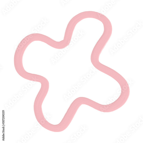 pink pastel acrylic element_flower shape