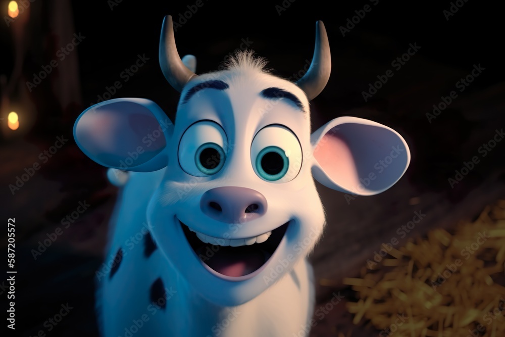 Sweet Little Cow with Blue Eyes.
Generative AI