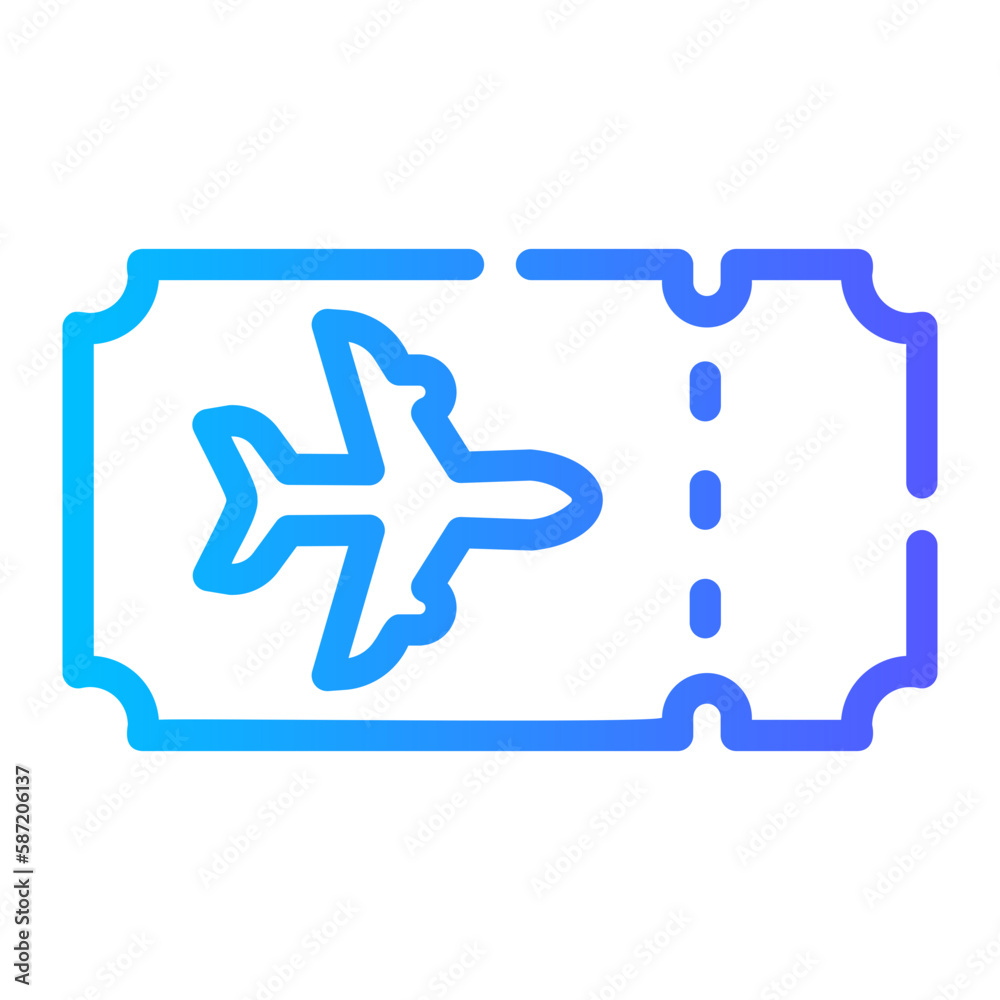 Fototapeta premium plane ticket gradient icon