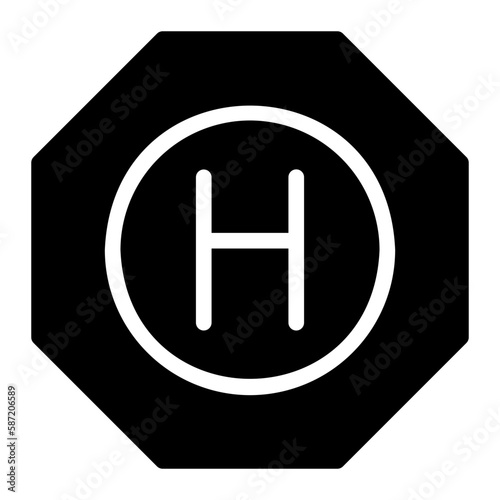 Foto heliport glyph icon