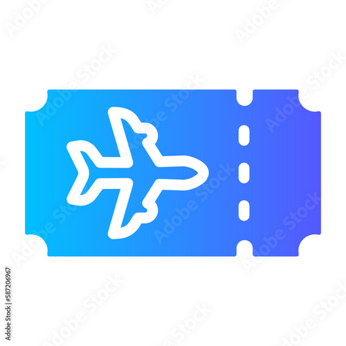 plane ticket gradient icon
